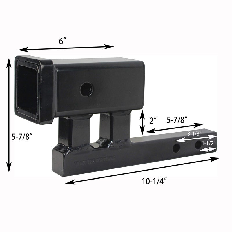 MaxxHaul 80875 Trailer Hitch Extender Adapter, 2" Receiver, 4 inch Rise/Drop, 1-1/4 inch Solid Shank, 9" to 10-1/4" Extension - Image 4